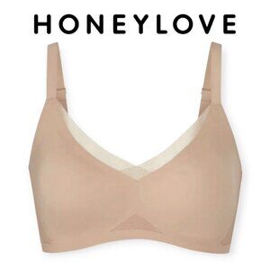 Honeylove Seamless Wireless Bra 32B Sand Crossover Supportive Smooth Comfort Fit